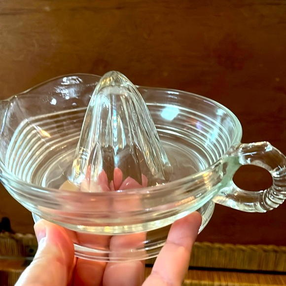 Other - Vintage Pressed Clear Glass Lemon Squeezer Ribbed Citrus Juicer Large